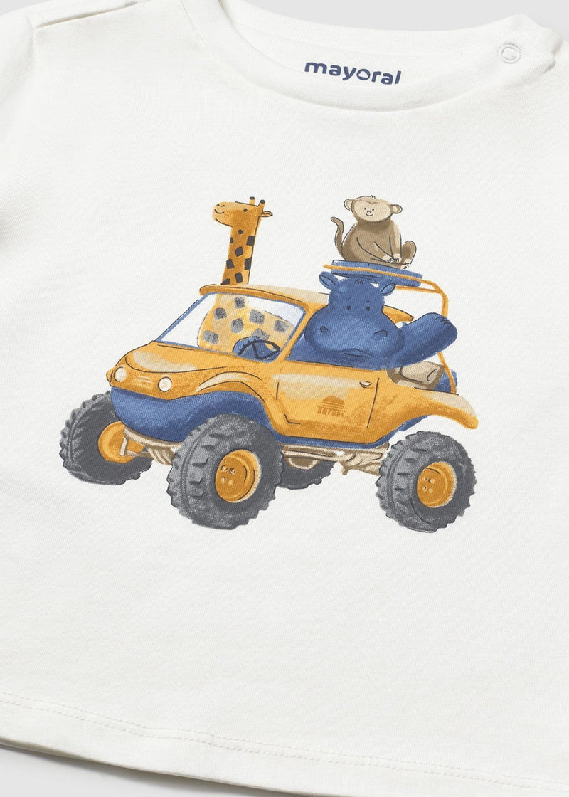 Mayoral Boys Vehicle T-Shirt  | Cream  1010 /SS26