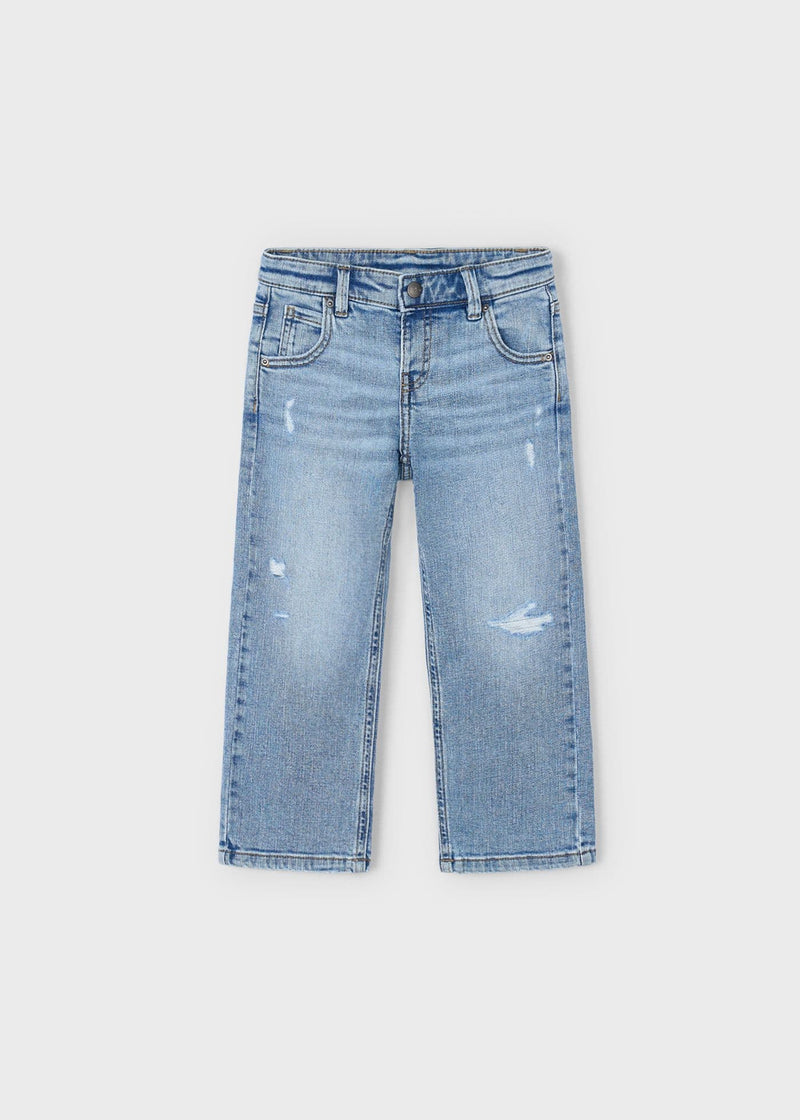 Mayoral  Boys Wide Fit Denim  Pants | Medium Blue 4565 AW