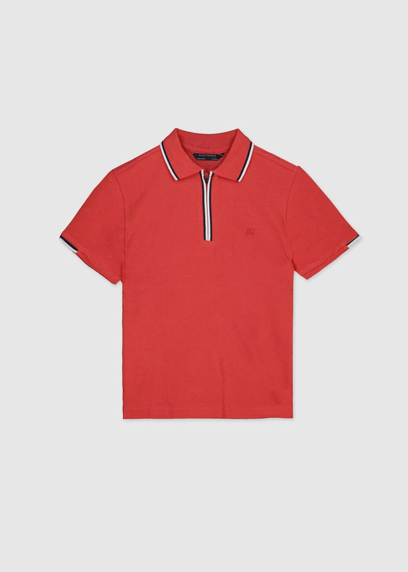 Mayoral Boys  Zip Polo | Tomato 6166/SS26