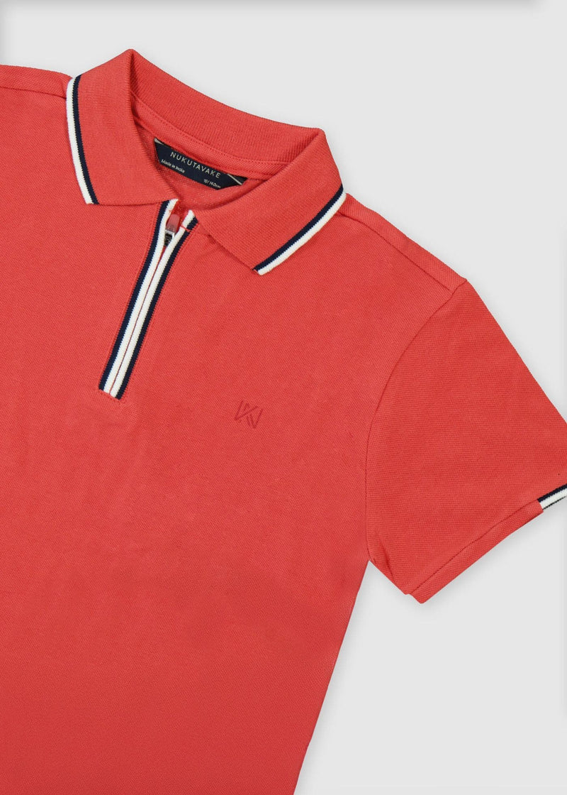 Mayoral Boys  Zip Polo | Tomato 6166/SS26