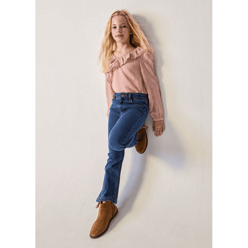 Mayoral Flare Denim Pants| Medium Blue 7507