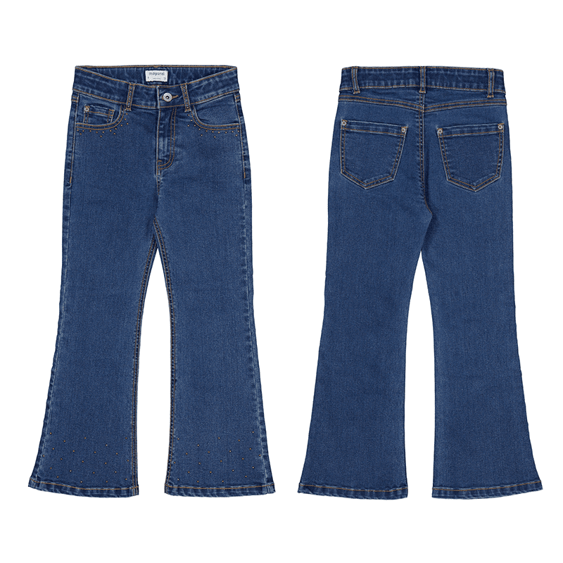 Mayoral Flare Denim Pants| Medium Blue 7507