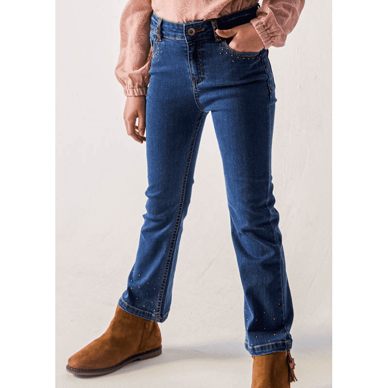 Mayoral Flare Denim Pants| Medium Blue 7507