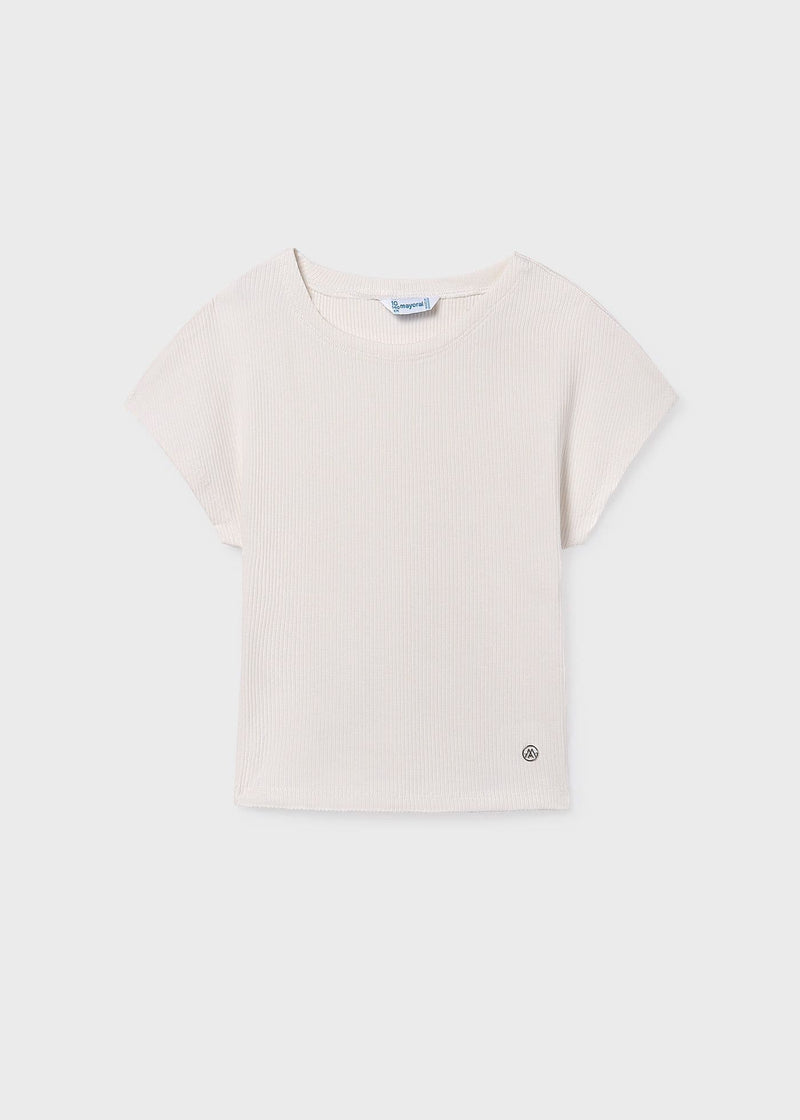 Mayoral Girl S/S T-Shirt | Bone 6008 / SS26