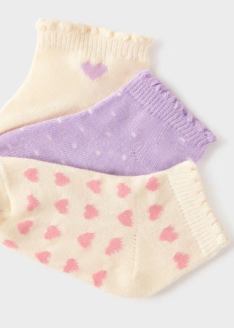 Mayoral Girls  3 Pack  Socks | Lilac 10141/SS26