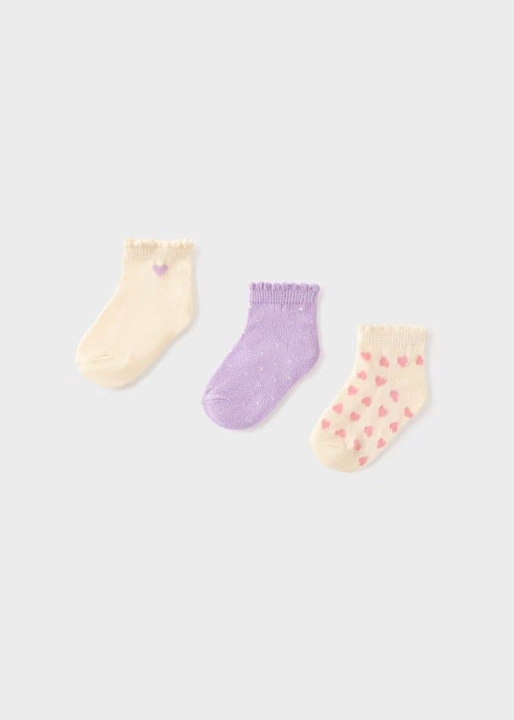Mayoral Girls  3 Pack  Socks | Lilac 10141/SS26