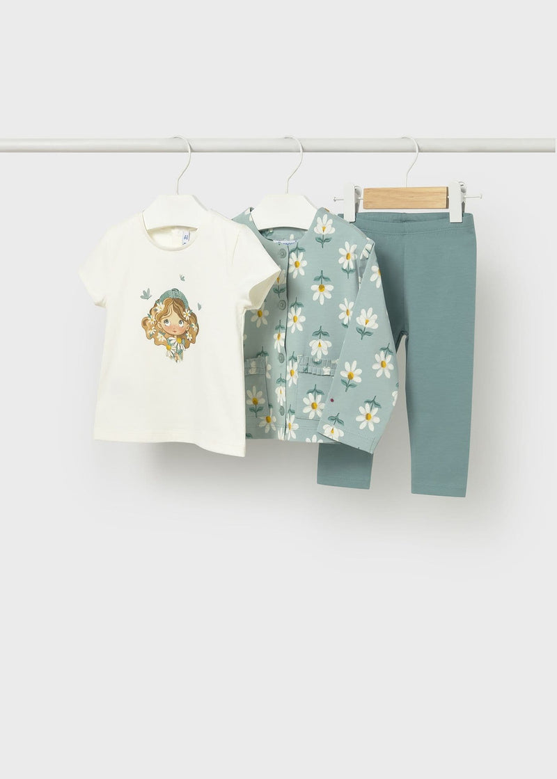 Mayoral Girls 3 Pieces Leggings Set | Mint Green 1749/SS26