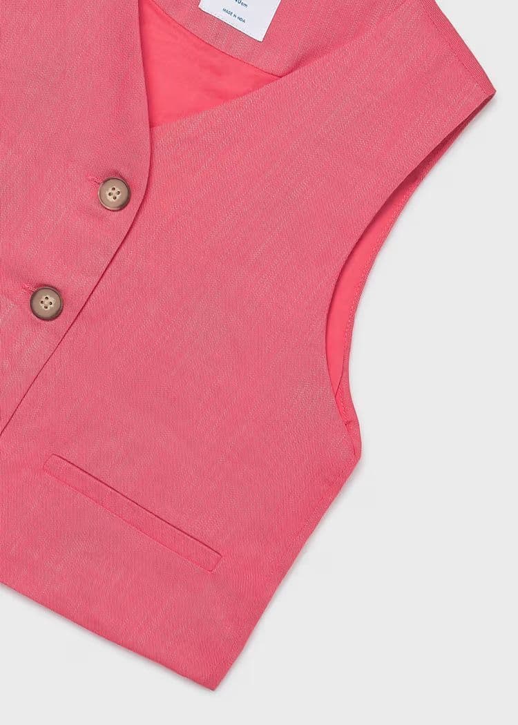 Mayoral Girls Buttoned Vest   | Coral 6355 /SS26