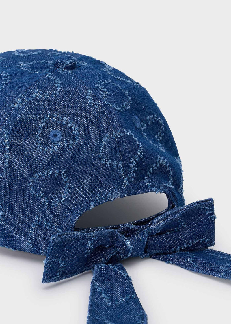 Mayoral Girls Cap With Hearts | Denim 10195/SS26