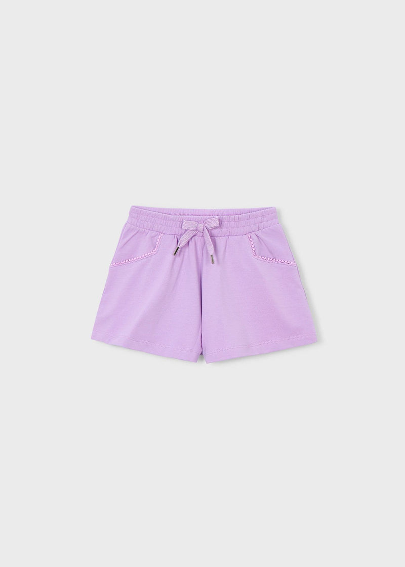 Mayoral Girls Chenille Shorts | Lilac 607/SS26