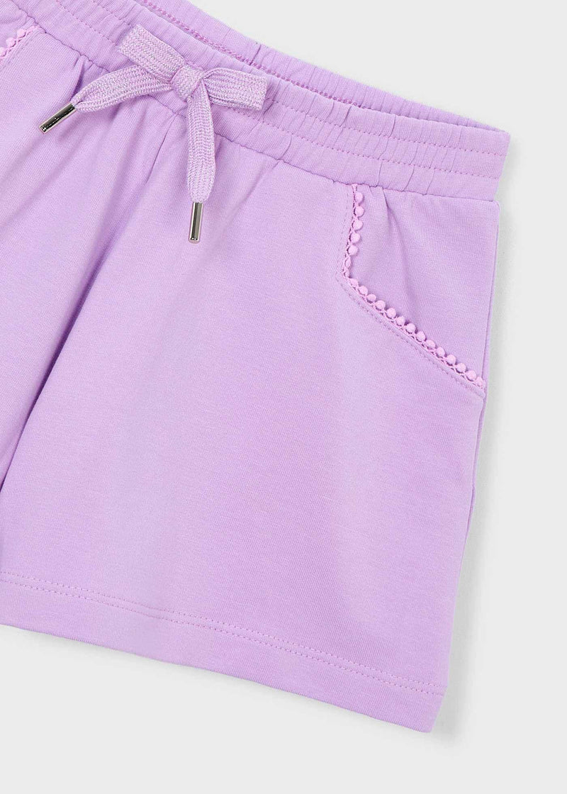 Mayoral Girls Chenille Shorts | Lilac 607/SS26