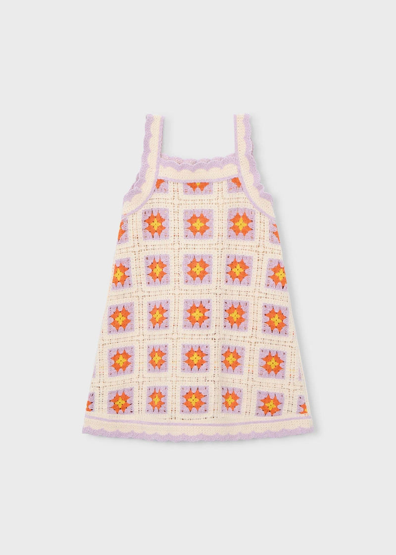Mayoral Girls Crochet Dress | Bone 3935/SS26