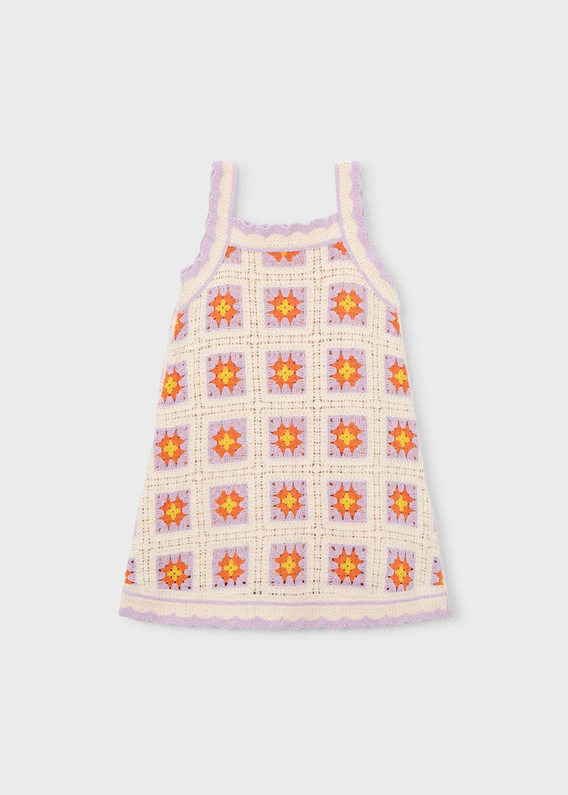 Mayoral Girls Crochet Dress | Bone 3935/SS26