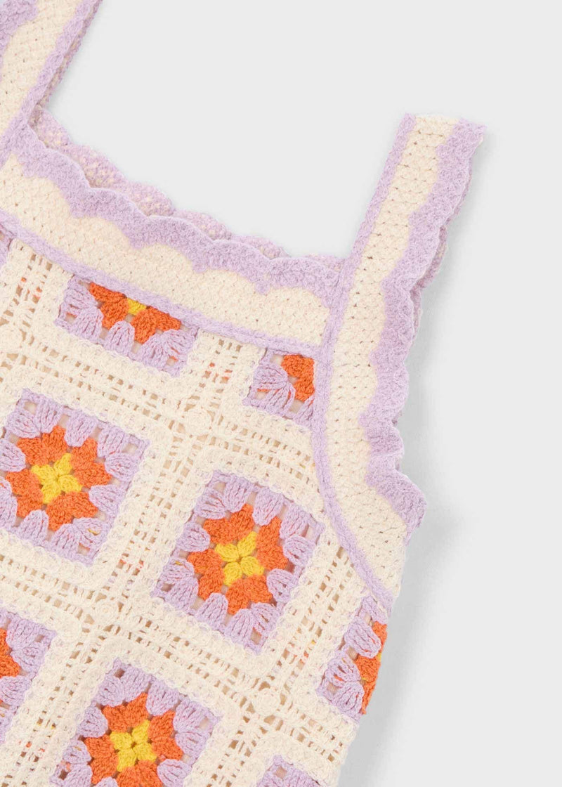 Mayoral Girls Crochet Dress | Bone 3935/SS26