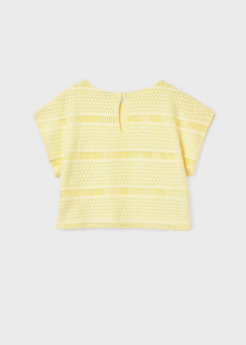 Mayoral  Girls Crochet Top | Vanilla 6022/SS26
