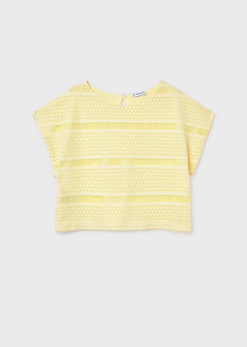 Mayoral  Girls Crochet Top | Vanilla 6022/SS26
