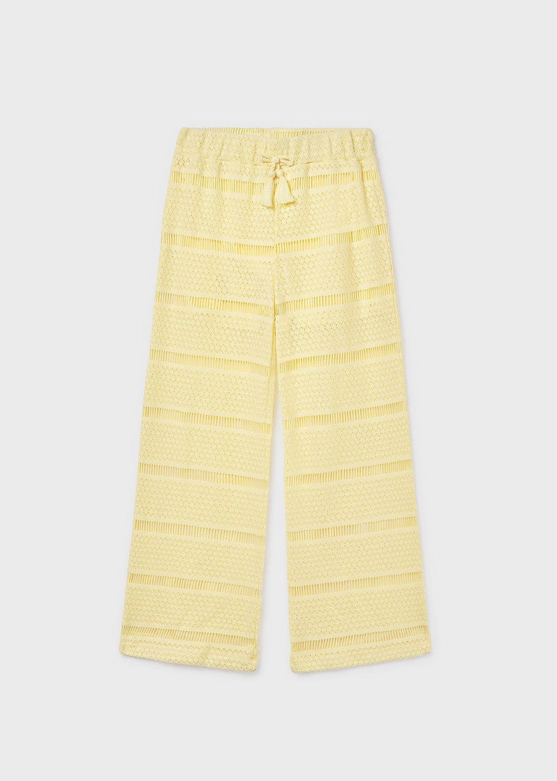 Mayoral Girls Crochet Trousers | Vanilla 6550/SS26