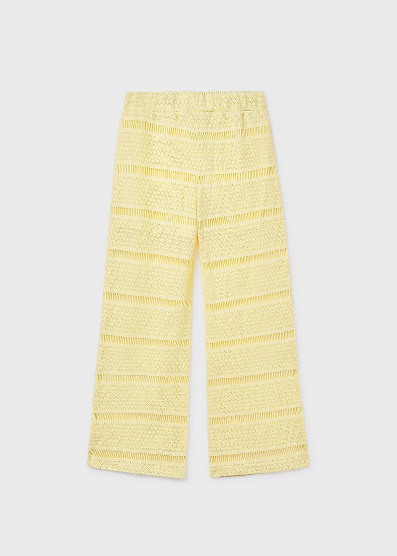 Mayoral Girls Crochet Trousers | Vanilla 6550/SS26