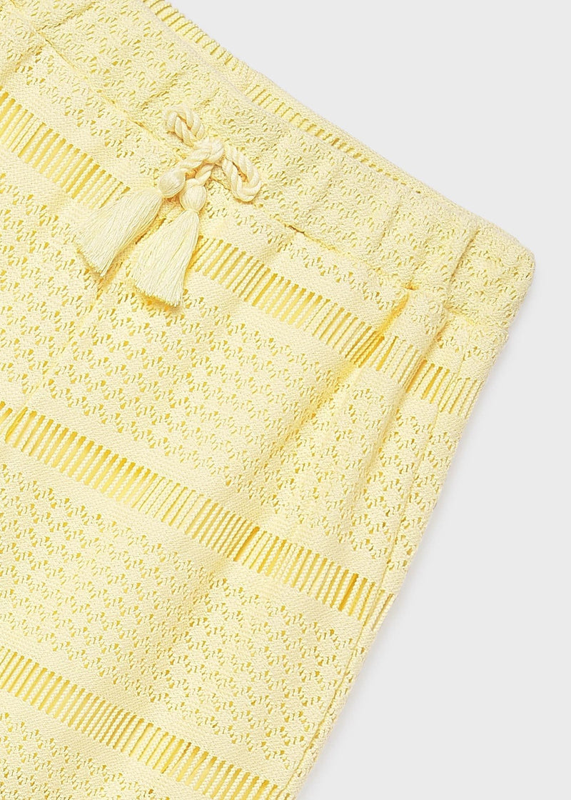 Mayoral Girls Crochet Trousers | Vanilla 6550/SS26