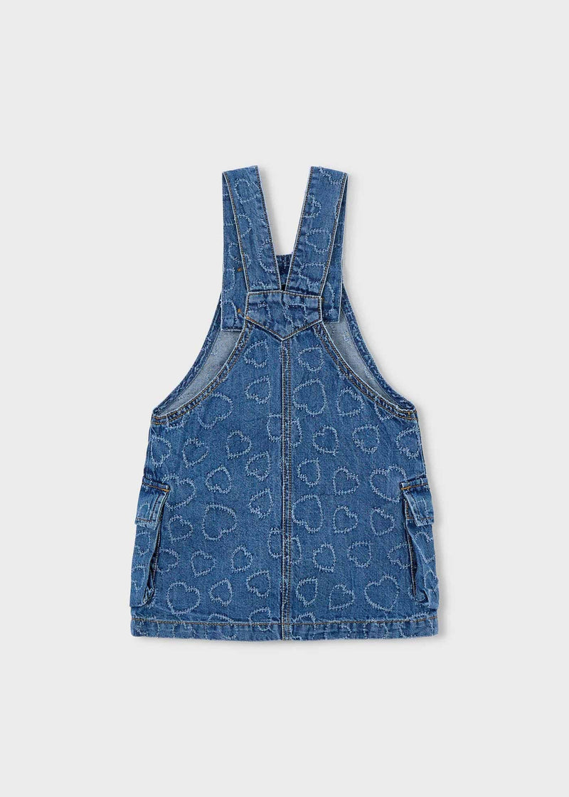 Mayoral Girls Denim Overall Skirt | Heart 3910/SS26