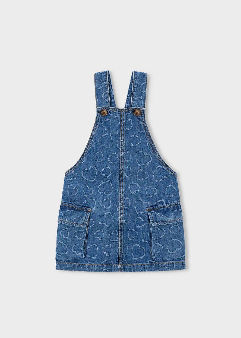 Mayoral Girls Denim Overall Skirt | Heart 3910/SS26