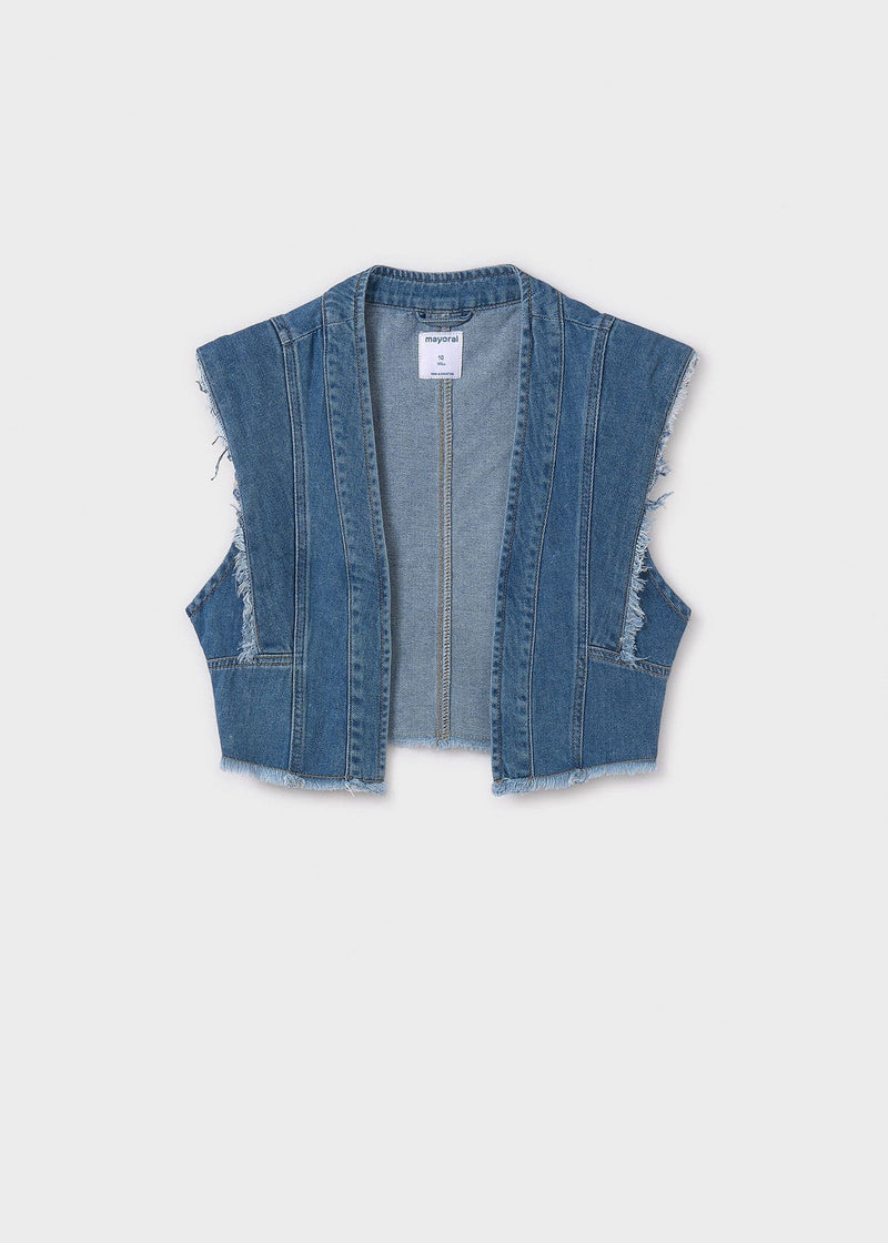 Mayoral Girls Denim Vest | Medium 6352 SS