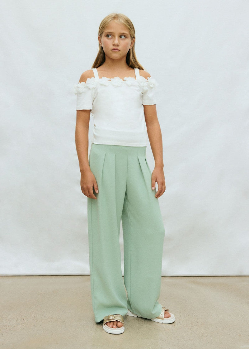 Mayoral Girls Floral SS Shirt | Natural 6003/SS26