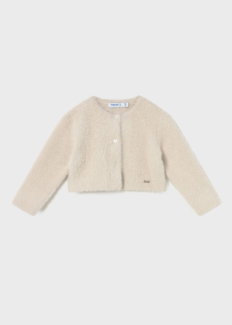 Mayoral Girls Furry Cardigan |  Sand 2357 AW