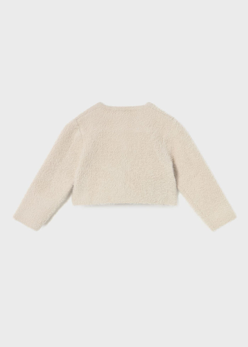 Mayoral Girls Furry Cardigan |  Sand 2357 AW