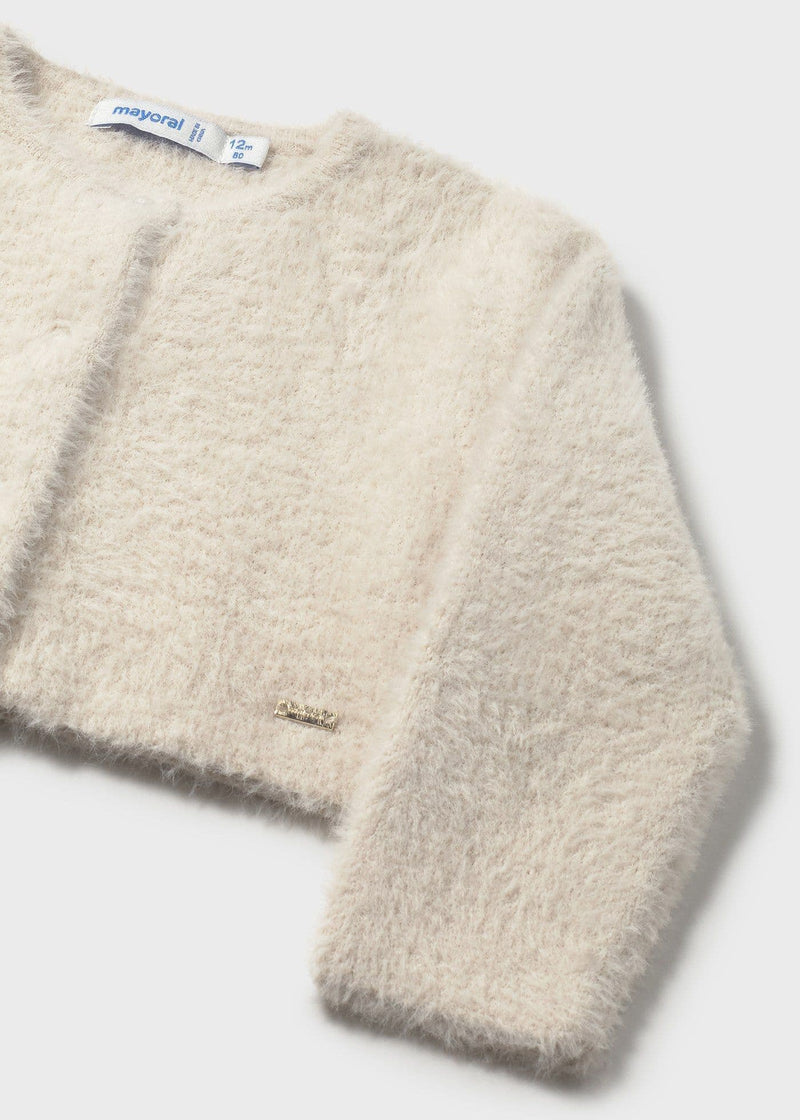 Mayoral Girls Furry Cardigan |  Sand 2357 AW