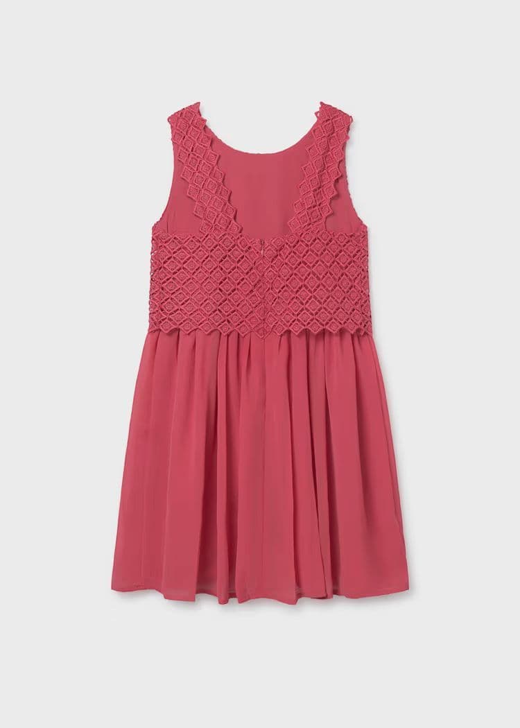 Mayoral Girls Guipur Dress| Coral 6905| SS26
