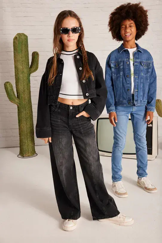 Mayoral Girls Jean Jacket | Black 6405 SS