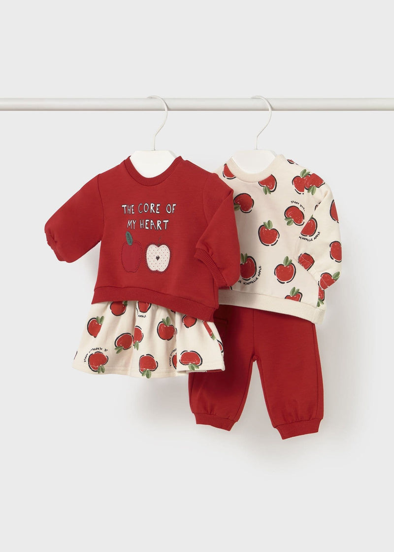 Mayoral  Girls Knit 4 pc Set | Cherry 2630