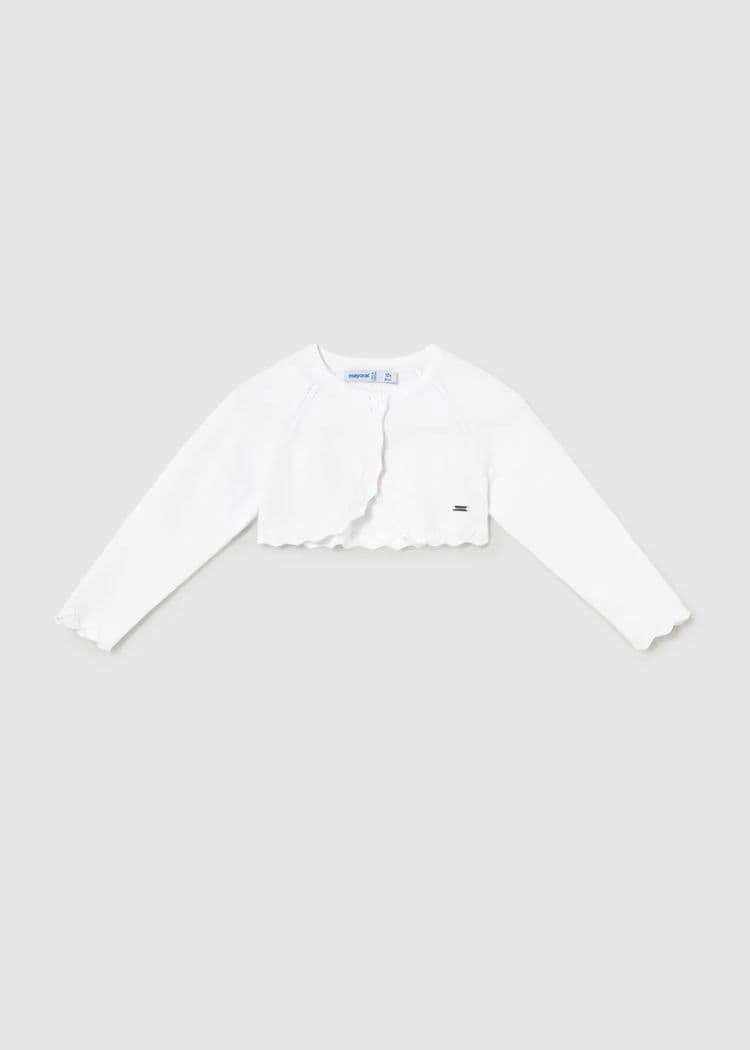 Mayoral  Girls Knit Bolero | White 306/ SS26