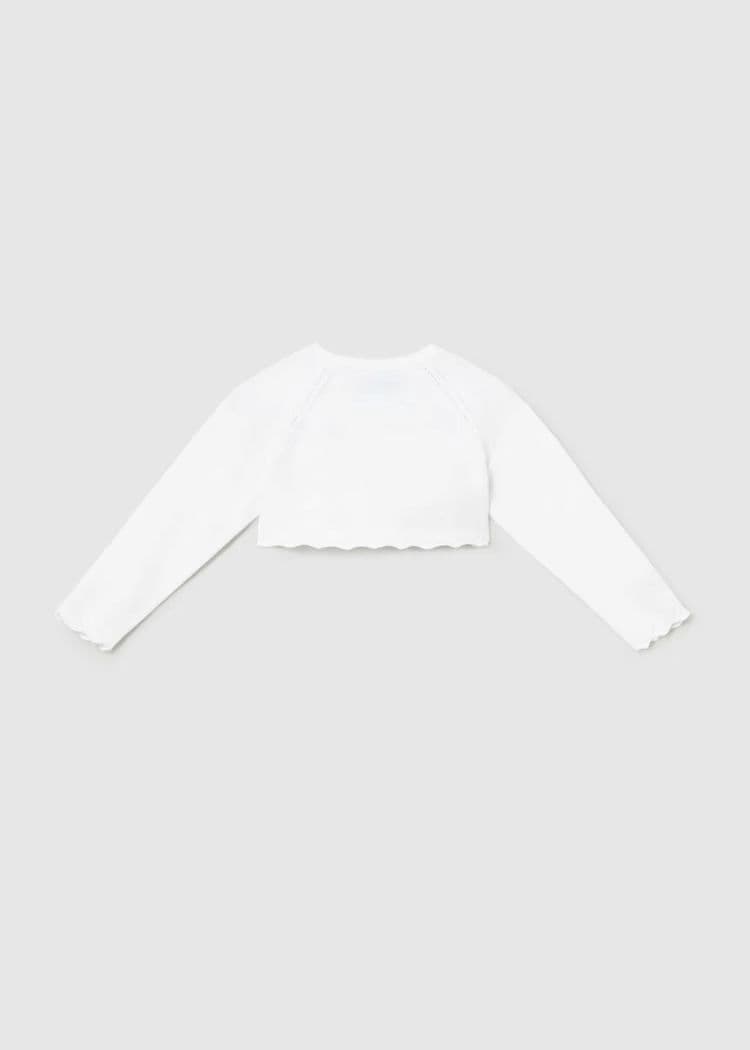 Mayoral  Girls Knit Bolero | White 306/ SS26