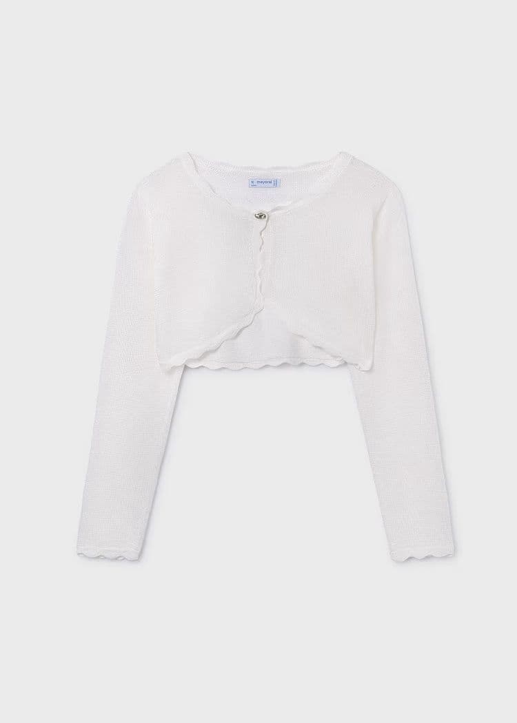 Mayoral Girls Knit Cardigan | Natural 332/SS26