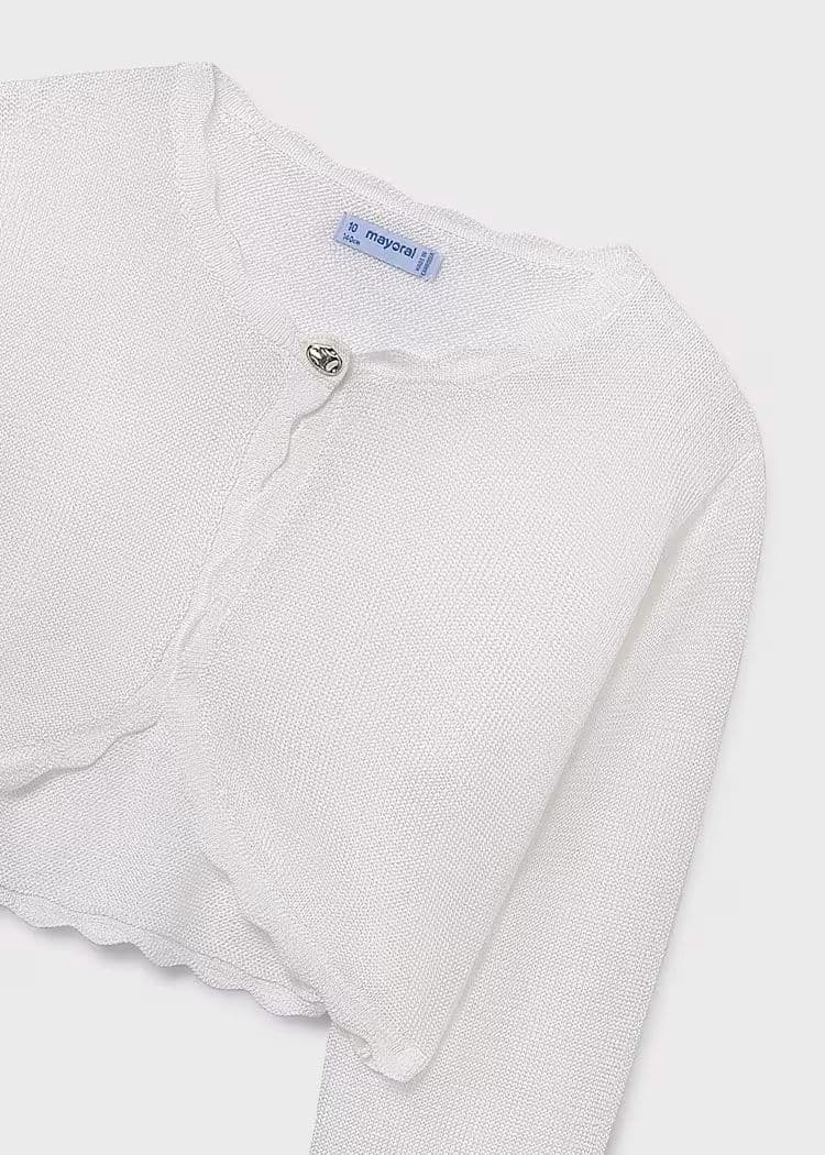 Mayoral Girls Knit Cardigan | Natural 332/SS26