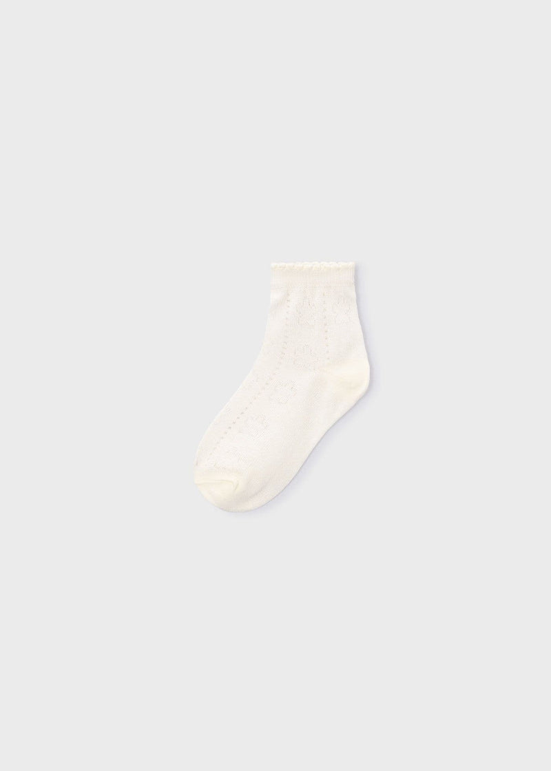 Mayoral Girls Knit Socks | Natural 10185/SS26