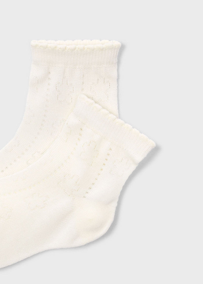 Mayoral Girls Knit Socks | Natural 10185/SS26
