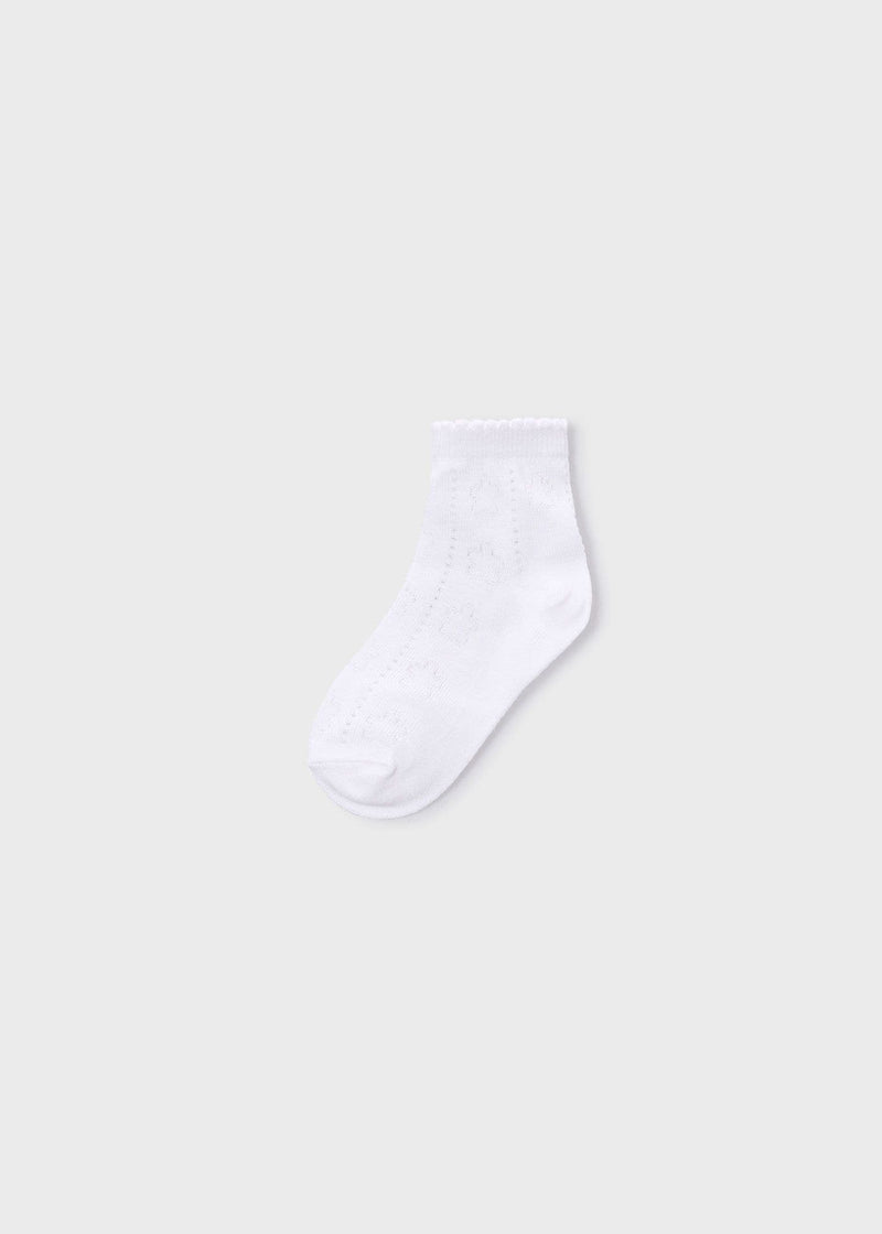 Mayoral Girls Knit Socks | White 10185/SS26