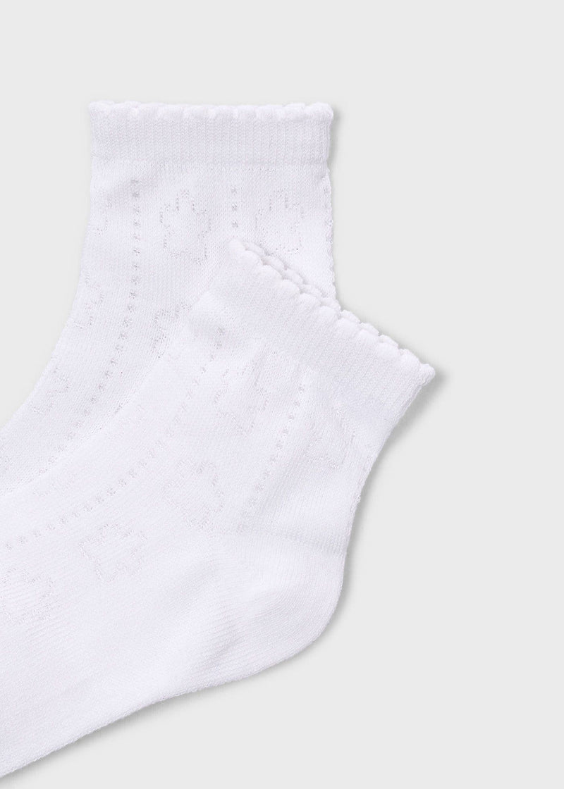 Mayoral Girls Knit Socks | White 10185/SS26