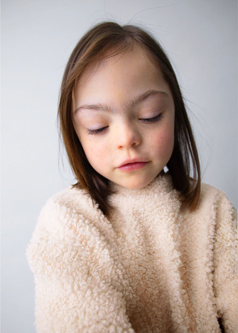Mayoral Girls Lambs Wool Combo Pullover | Almond 4431 AW