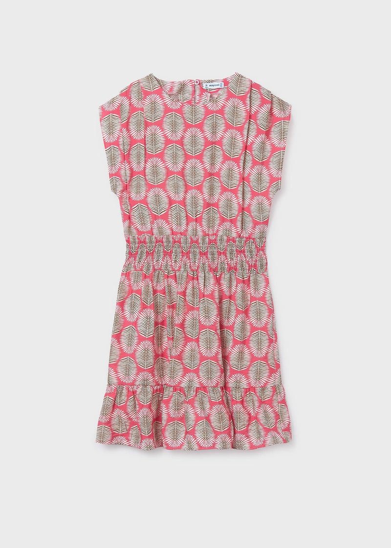 Mayoral Girls Print Dress | Coral 6910/SS26