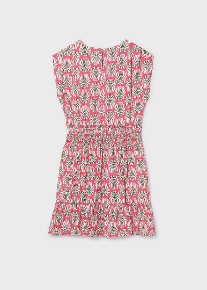 Mayoral Girls Print Dress | Coral 6910/SS26