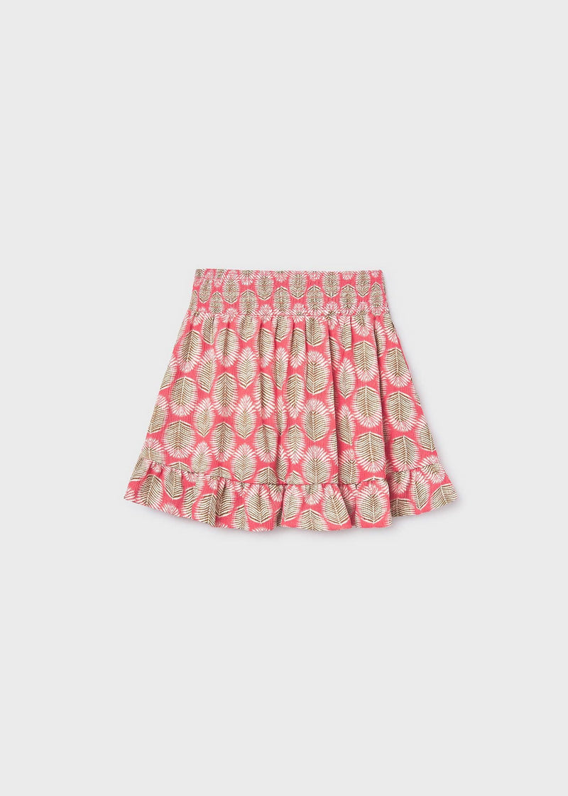 Mayoral Girls Printed Skirt | Coral 6901/SS26