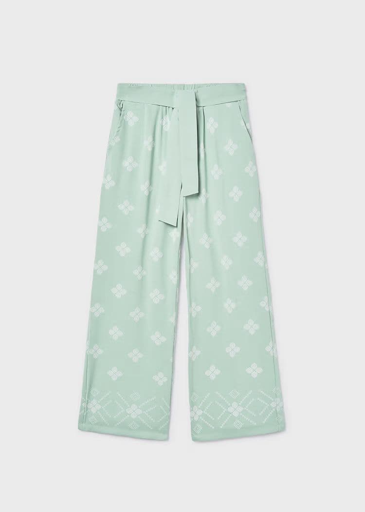 Mayoral Girls Printed Trousers | Sage 6553/SS26