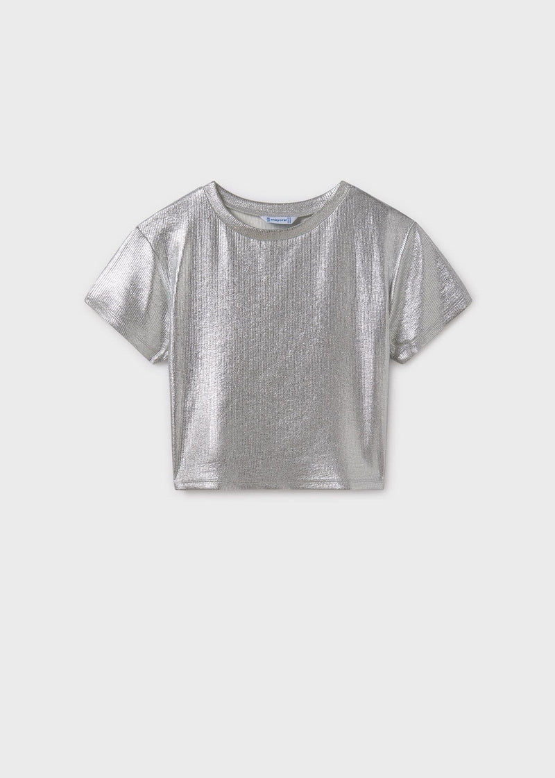 Mayoral Girls Ribbed Shirt | Silver 6027 SS