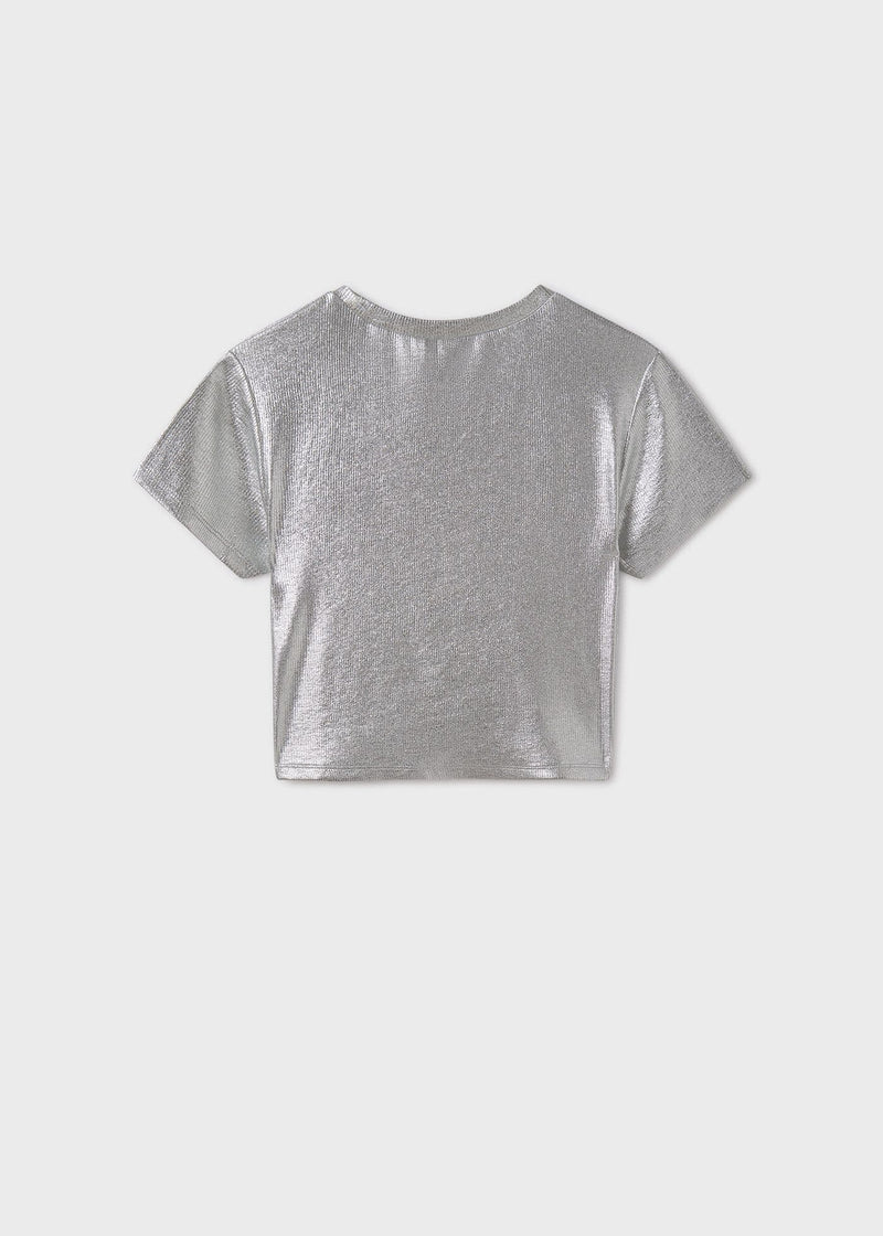 Mayoral Girls Ribbed Shirt | Silver 6027 SS