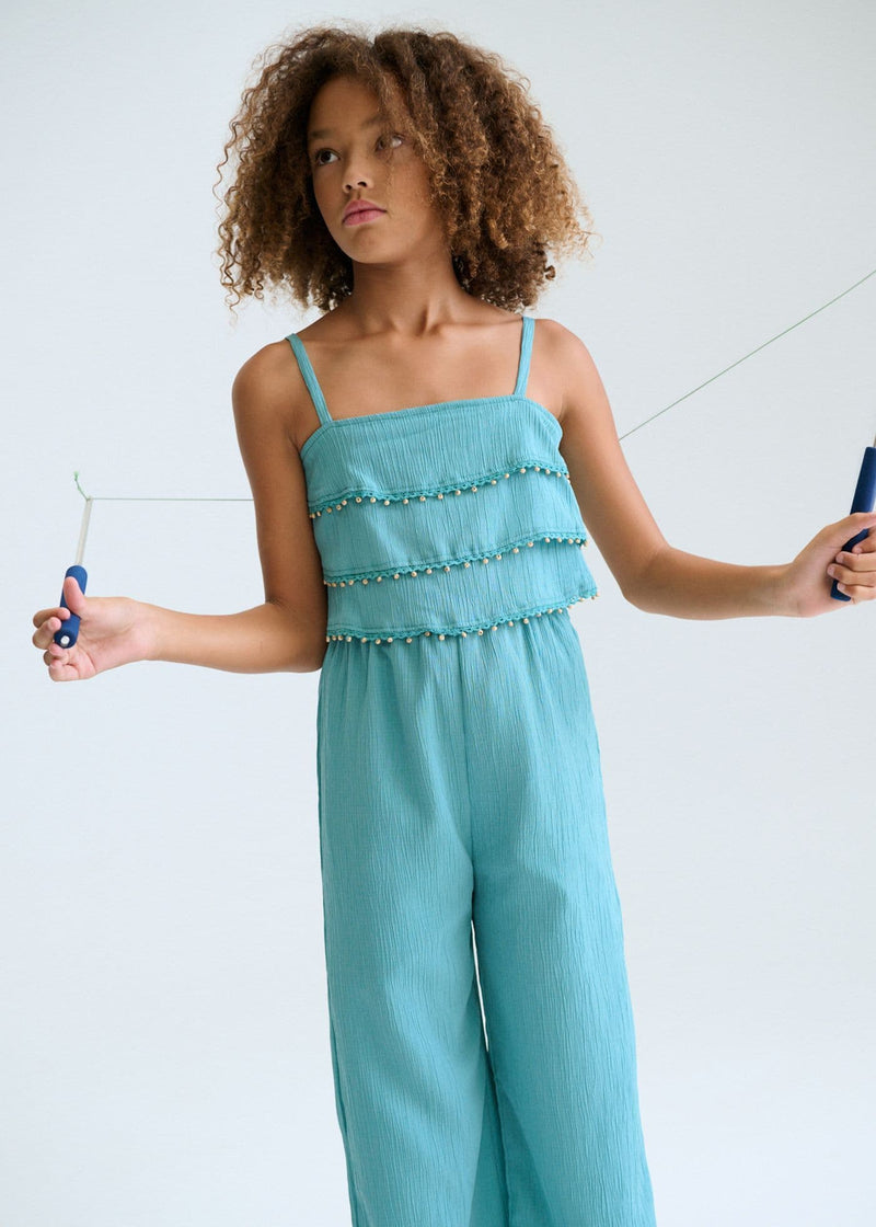 Mayoral Girls Ruffle Jumpsuit | Jade 6873/SS26