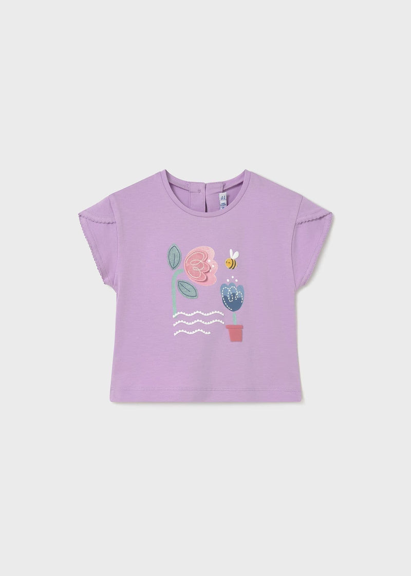 Mayoral  Girls S/S T-Shirt | Lilac 1087/SS26